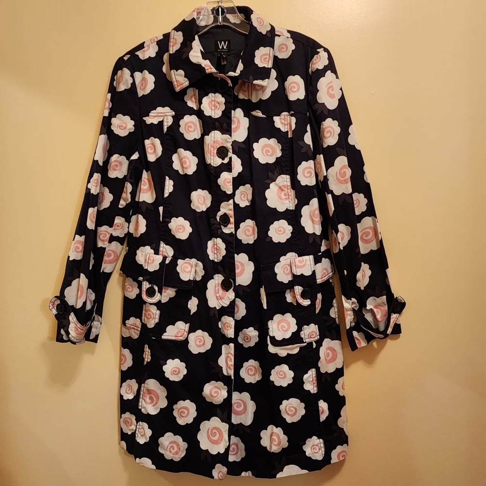 Work to Weekend Trench Coat Button Up Jacket L